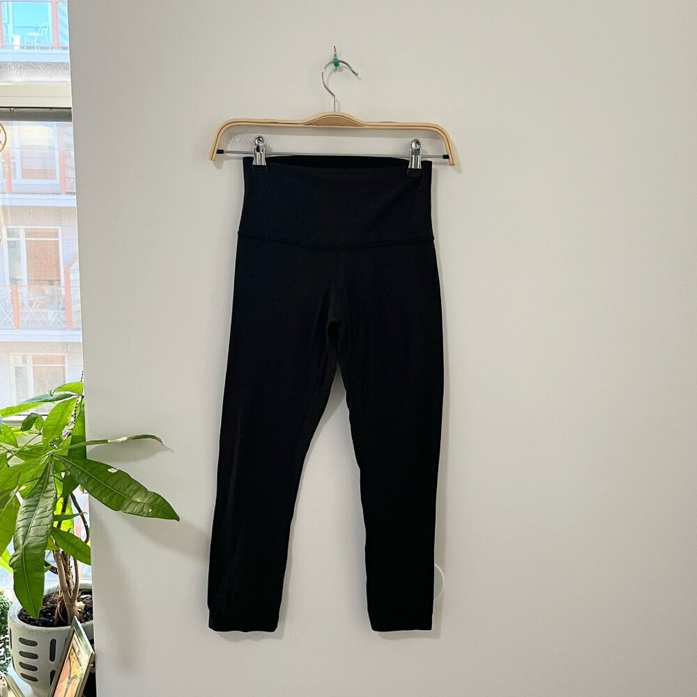 Lululemon Black Spotted Print Align Crop Leggings Size 4